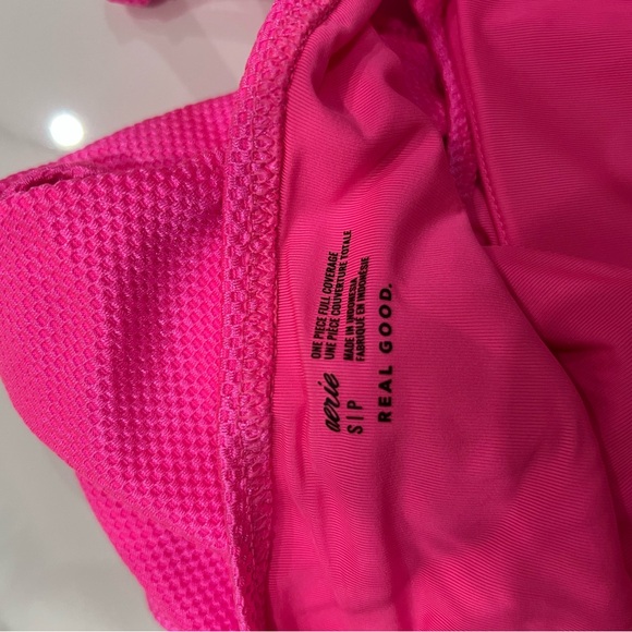 American Eagle Aerie Pink Cutout Swimsuit - Picture 3 of 3